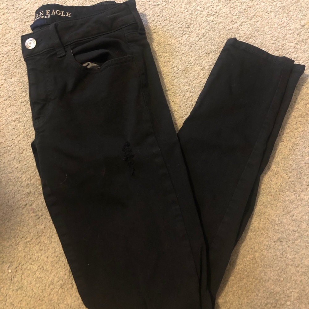 Women’s Distressed Black Jeans